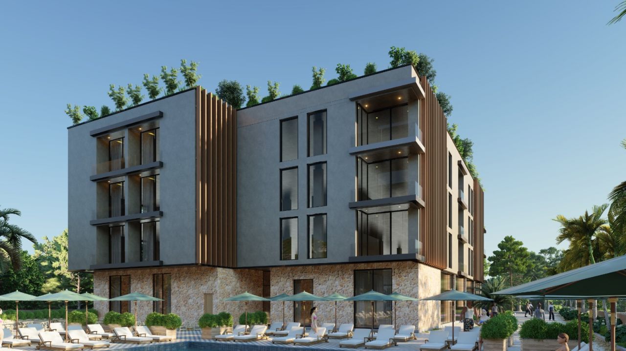 Apartament 1+1 per shitje me pamje nga deti ne nje resort ne Radhime Vlore Shqiperi